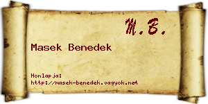 Masek Benedek névjegykártya